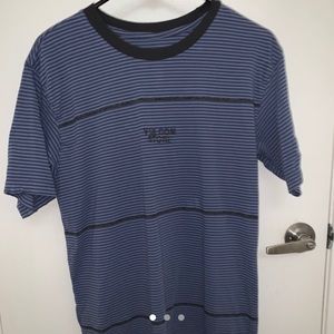 Blue and Gray Striped Volcom Tee